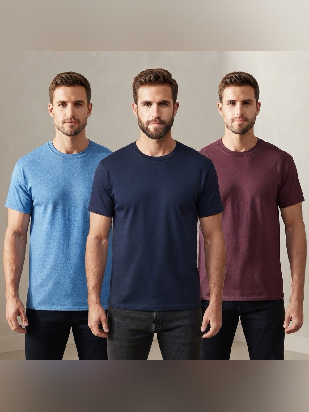 Set of 3 Mens T Shirt Bundle Mountain Ridge Gildan Denver Hayes Size L